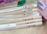 Natural Wood Affirmation Pencil Set