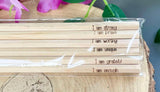 Natural Wood Affirmation Pencil Set