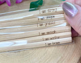 Natural Wood Affirmation Pencil Set