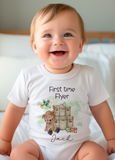 Personalised First Holiday T-Shirt, First Flight T-Shirt, First Time Flyer, Traveling Bear T-Shirt, Children's Travel T-Shirt (Copy)