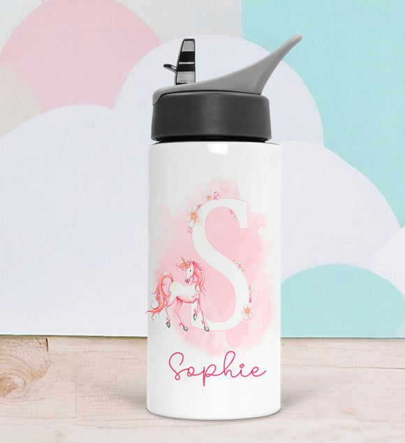 Children's Unicorn Alphabet Water Bottle