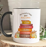 Personalised autumn book stack mug