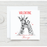 Sketchy Giraffe's Valentines Card, Birthday Card