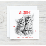 Sketchy Kittens Valentines Card, Birthday Card