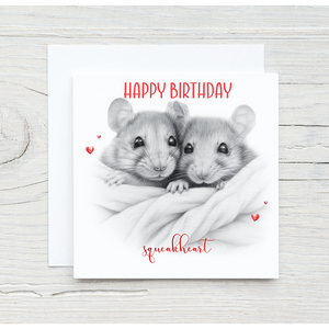 Sketchy Mouse Valentines Card, Birthday Card