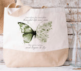 Floral Butterfly Tote Bag