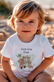 Personalised First Holiday T-Shirt, First Flight T-Shirt, First Time Flyer, Traveling Bear T-Shirt, Children's Travel T-Shirt (Copy)