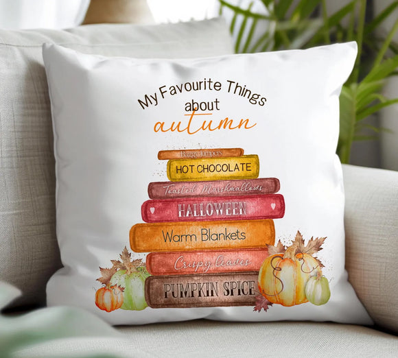 Autumn Book Stack Cushion