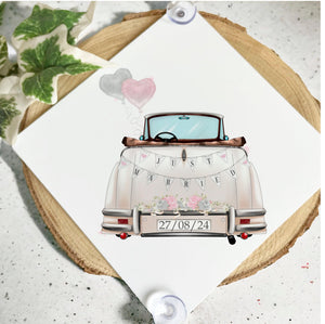 Just Married Vintage Wedding Car Sign