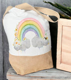 Personalised Rainbow Jute Bag