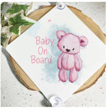 Personalised Bear Rainbow Baby On Board Car Sign