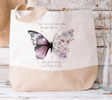 Floral Butterfly Tote Bag