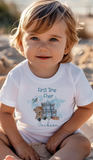 Personalised First Holiday T-Shirt, First Flight T-Shirt, First Time Flyer, Traveling Bear T-Shirt, Children's Travel T-Shirt