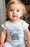 Personalised First Holiday T-Shirt, First Flight T-Shirt, First Time Flyer, Traveling Bear T-Shirt, Children's Travel T-Shirt