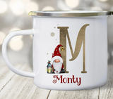 Christmas Gonk Gold Alphabet Mug