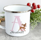 Christmas Vintage Style Reindeer Mug