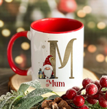 Christmas Gonk Gold Alphabet Mug