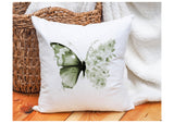 Green Floral Butterfly Cushion
