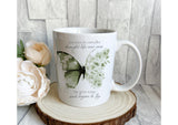 Personalised Green Floral Butterfly  Mug