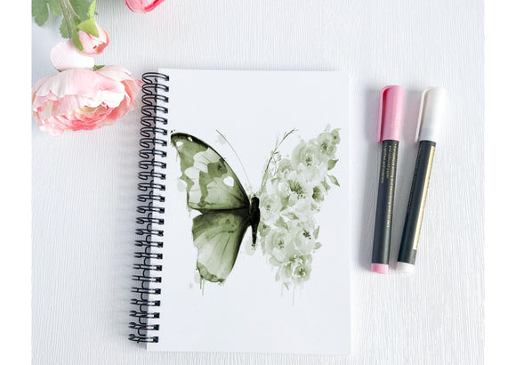 Personalised Green Butterfly Notebook