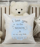 Personalised Child's Cushion,  'Love You To The Moon ' Cushion, Child's Gift, Nursery Decor