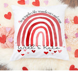 Personalised Valentines Rainbow Cushion