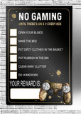 Personalised Gaming Reward Board, Gemer Gift, Chore Chart, Game Controller Reward Chart