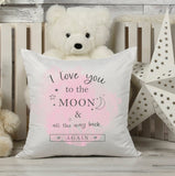 Personalised Child's Cushion,  'Love You To The Moon ' Cushion, Child's Gift, Nursery Decor
