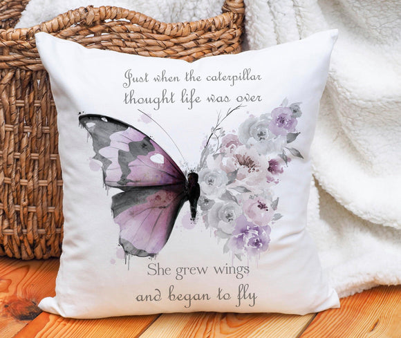 Floral Butterfly Motivational Cushion Gift