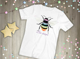 Personalised Mug Gift, Rainbow Bee Mug, Mug & Coaster Gift Set, Bee Gift
