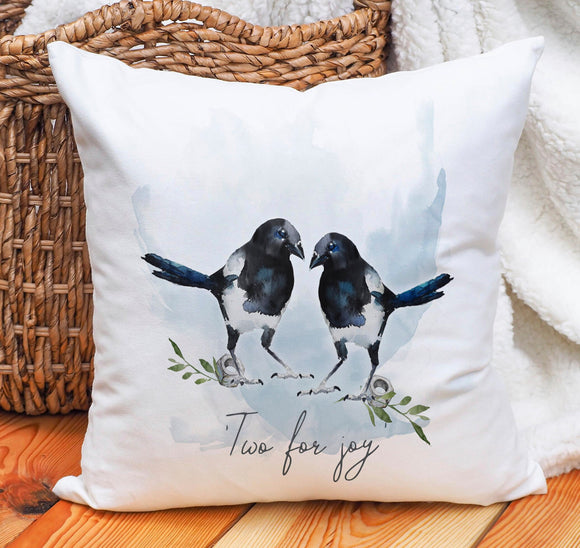 Personalised Magpie Cushion, Magpie Gift, Wedding Anniversary Gift, Two For Joy