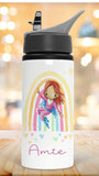 Personalised Children's Water Bottle, Super Hero Boy Girl Rainbow Bottle, Super Hero Gift