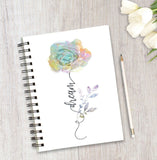 Personalised Positive Words Flower Notebook