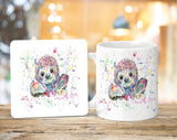 Personalised Tall Skinny Tumbler, Rainbow Sloth Insulated Cup, Sloth Gift