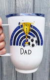 Personalised Football  Mug Gift Set, Worlds Best Mug, Football Trophy Rainbow