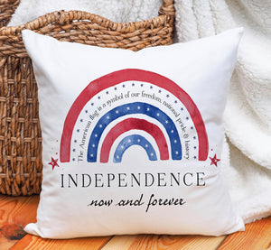 Personalised Independence Rainbow Cushion Gift