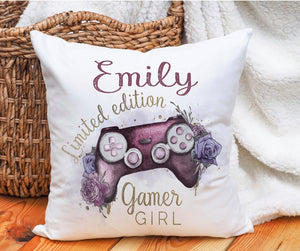 Gamer Girl Cushion Gift