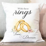 Personalised Wedding Rings Cushion