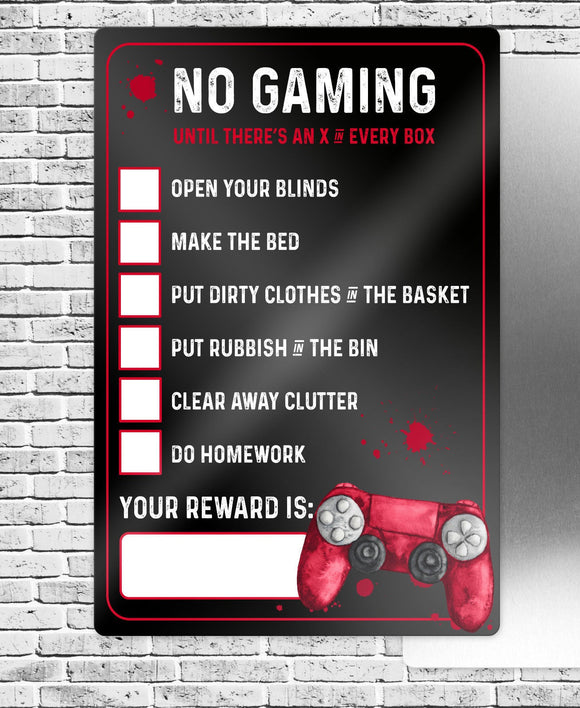 Gamer Reward Chore Chart