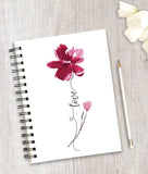 Personalised Positive Words Flower Notebook