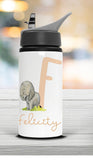 Personalised  Children's Safari Water Bottle, Safari Animal Initial, Safari Gift