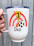 Personalised Football Insulated Travel Cup, Father's Gift