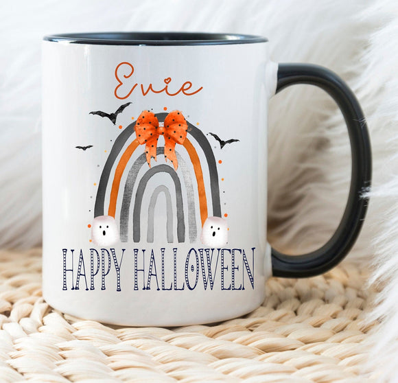 Personalised Halloween mug, Rainbow Mug, Trick Or Treat Mug , Halloween Gift