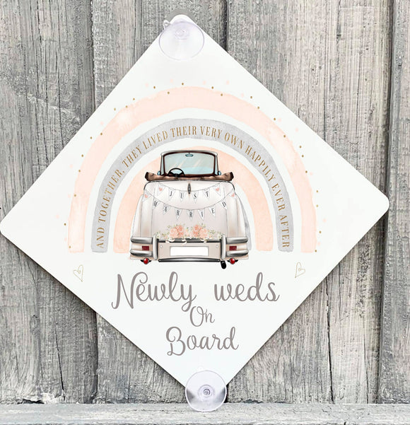 Just Married Vintage Wedding Car Sign