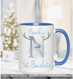 Reindeer Initial Christmas Ceramic Bauble