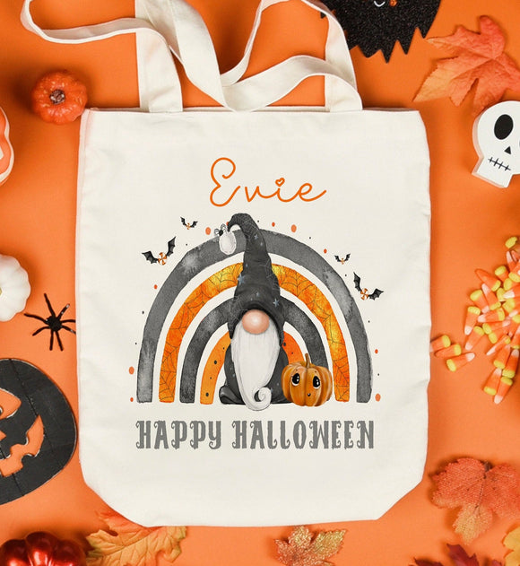 Personalised Trick Or Treat Bag, Halloween Treat bag, Halloween Gonk Bag, Childs Tote