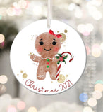 Personalised Gingerbread  Christmas Ceramic Bauble