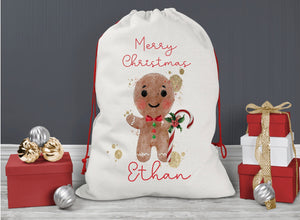 Gingerbread Man Christmas Sack