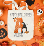 Personalised Trick Or Treat Bag, Halloween Treat bag, Halloween Gonk Bag, Childs Tote, Halloween Alphabet