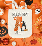 Personalised Trick Or Treat Bag, Halloween Treat bag, Halloween Gonk Bag, Childs Tote, Halloween Alphabet